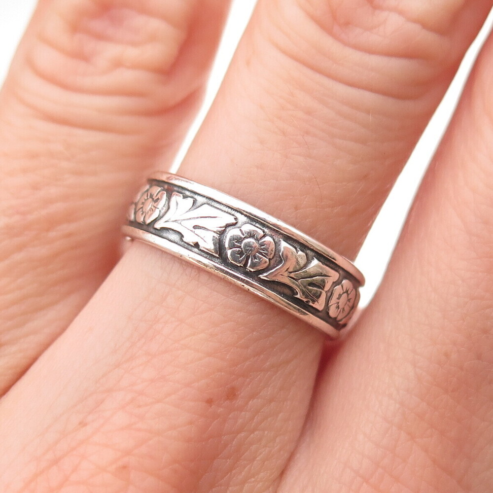 Pacific Jewelry 925 Sterling Silver Vintage Forget Me Not Floral Ring Size 7